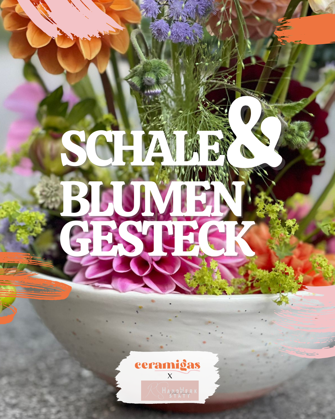 Schale bemalen & Blumengesteck