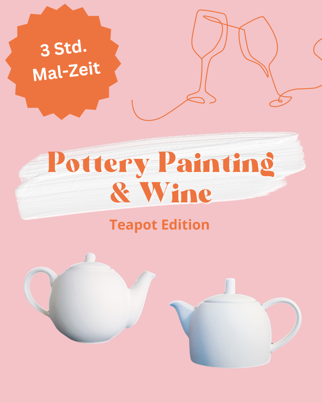 Pottery Painting & Wine - Teapot Edition
